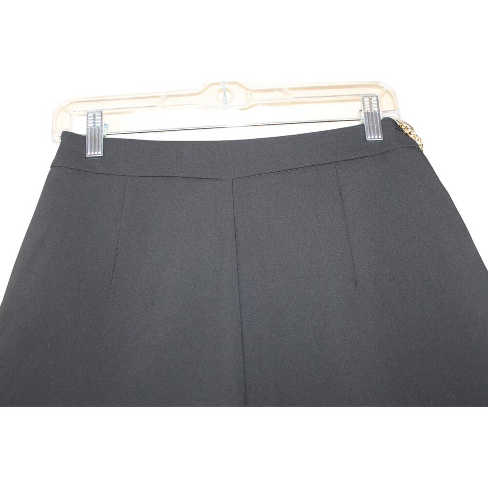 NWT Zara Black w/ Gold Chain Detail Pleated Side Zipper Dressy Skort Size S - Picture 7 of 13